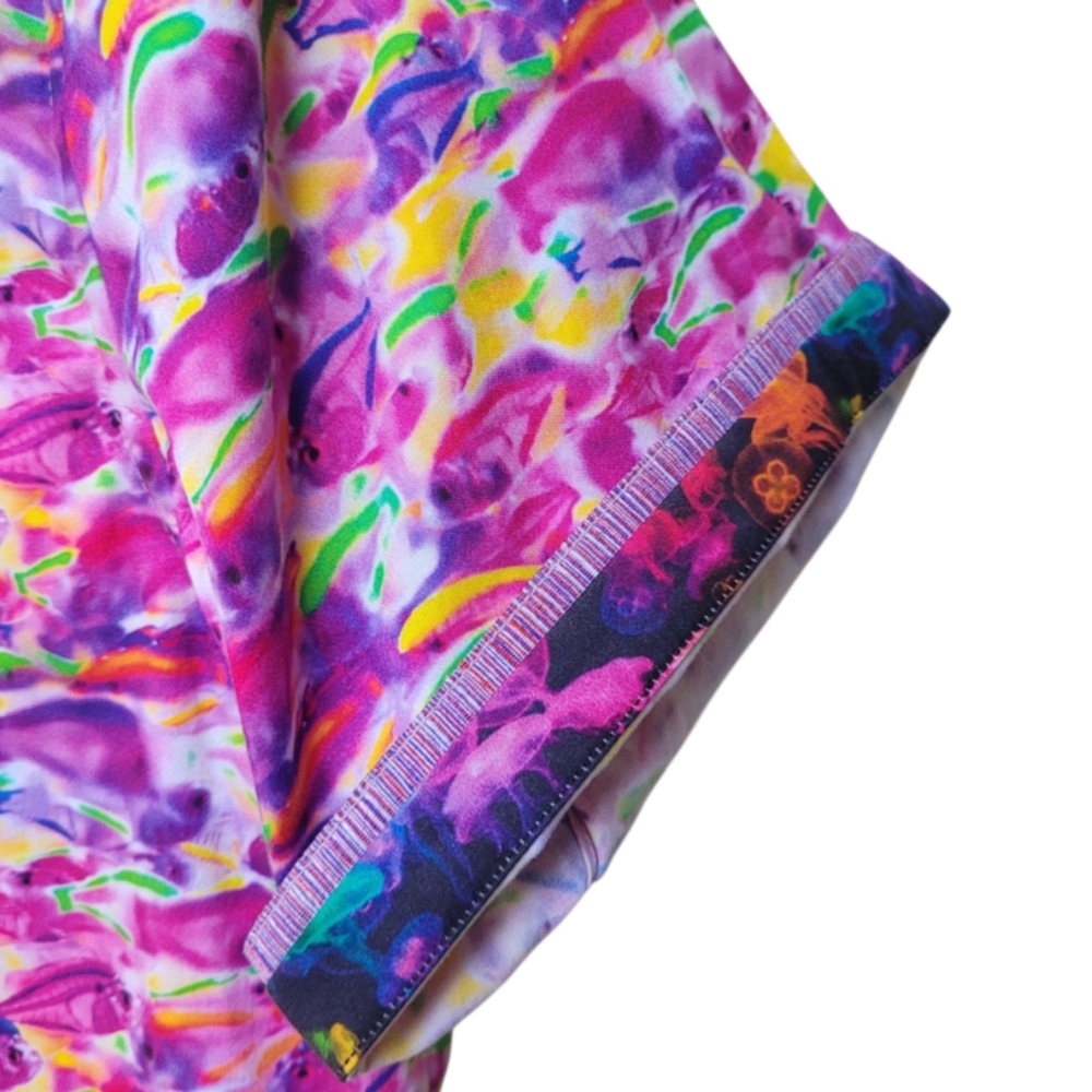 Robert Graham Fishy Business Short Sleeve Button Down Shirt Pink Purple Size M - Picture 11 of 16